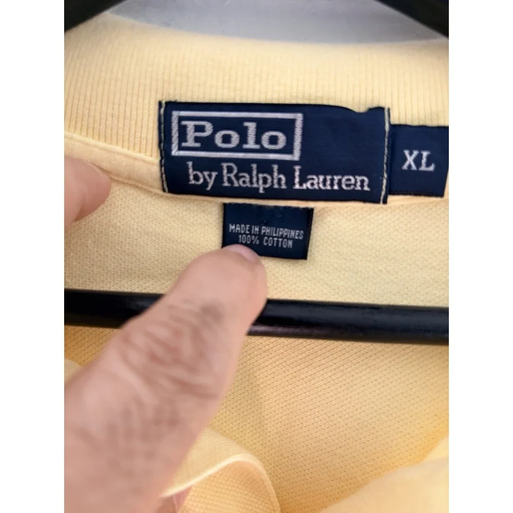 Polo Ralph Lauren Mens Yellow Short Sleeve Polo Shirt Cotton Size XL